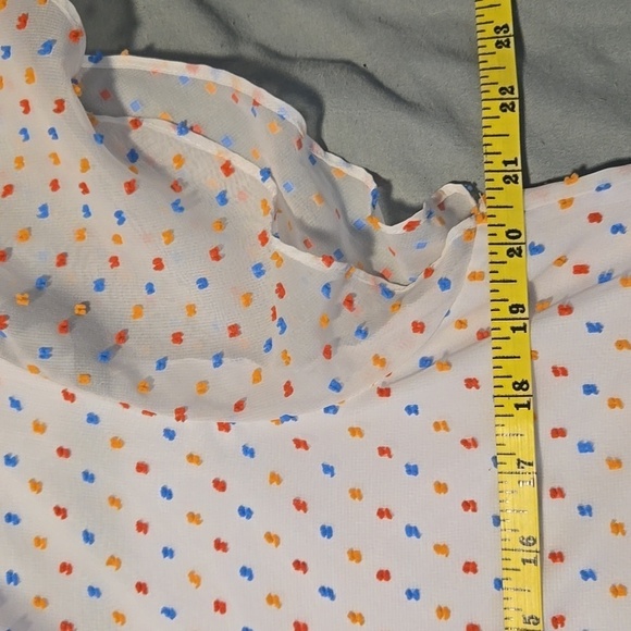 Draper James-Swiss Dot Flutter Sleeve Top in Willow White Multi-Size Large - Picture 16 of 17